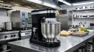 ChefAsst CA-MXN7C Black 7L 0.36 HP Bowl Lift Countertop Mixer with Standard Accessories