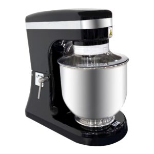 ChefAsst CA-MXN7C Black 7L 0.36 HP Bowl Lift Countertop Mixer with Standard Accessories
