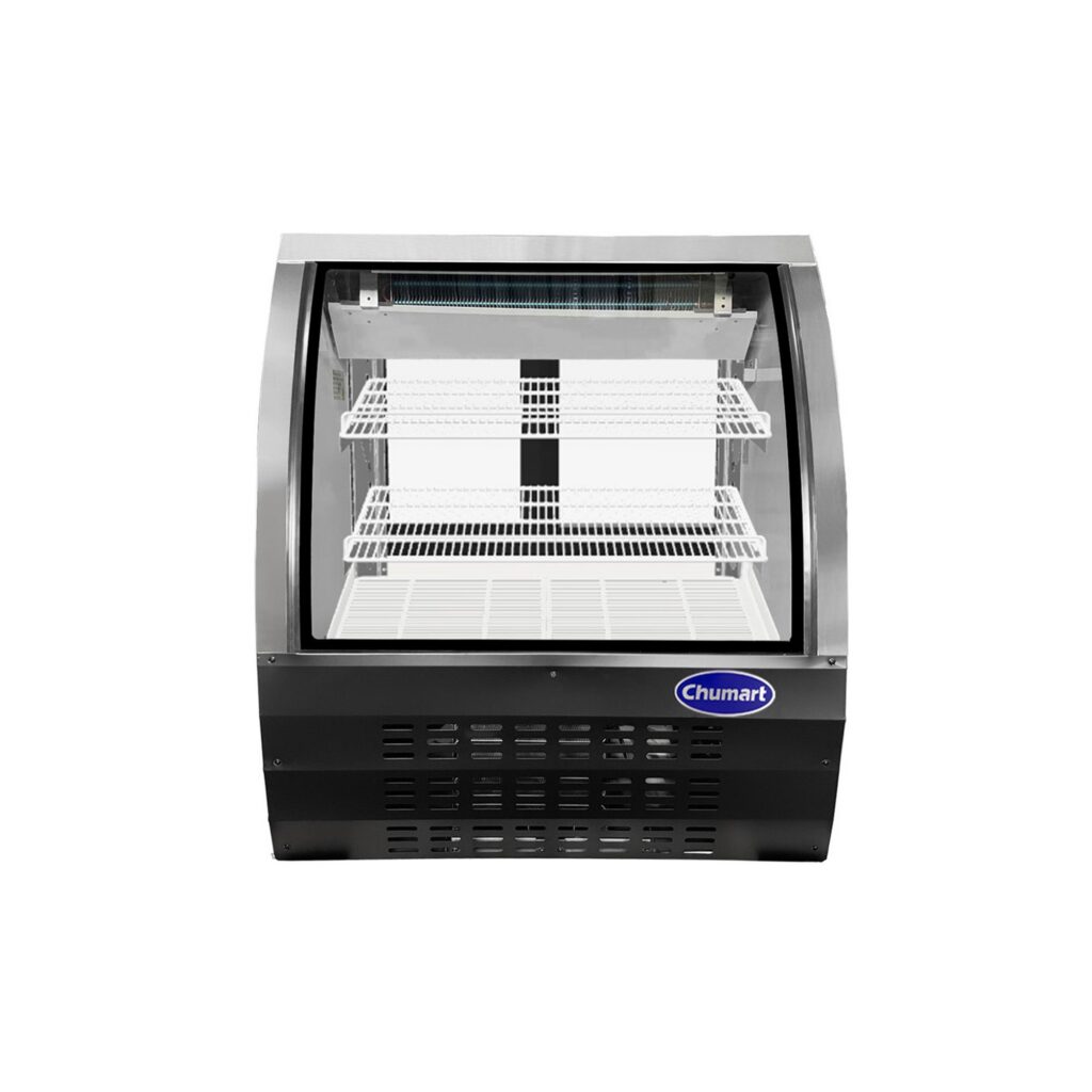 Chumart CMT-36DC 36 1/4″ Black Curved Glass Refrigerated Deli Case