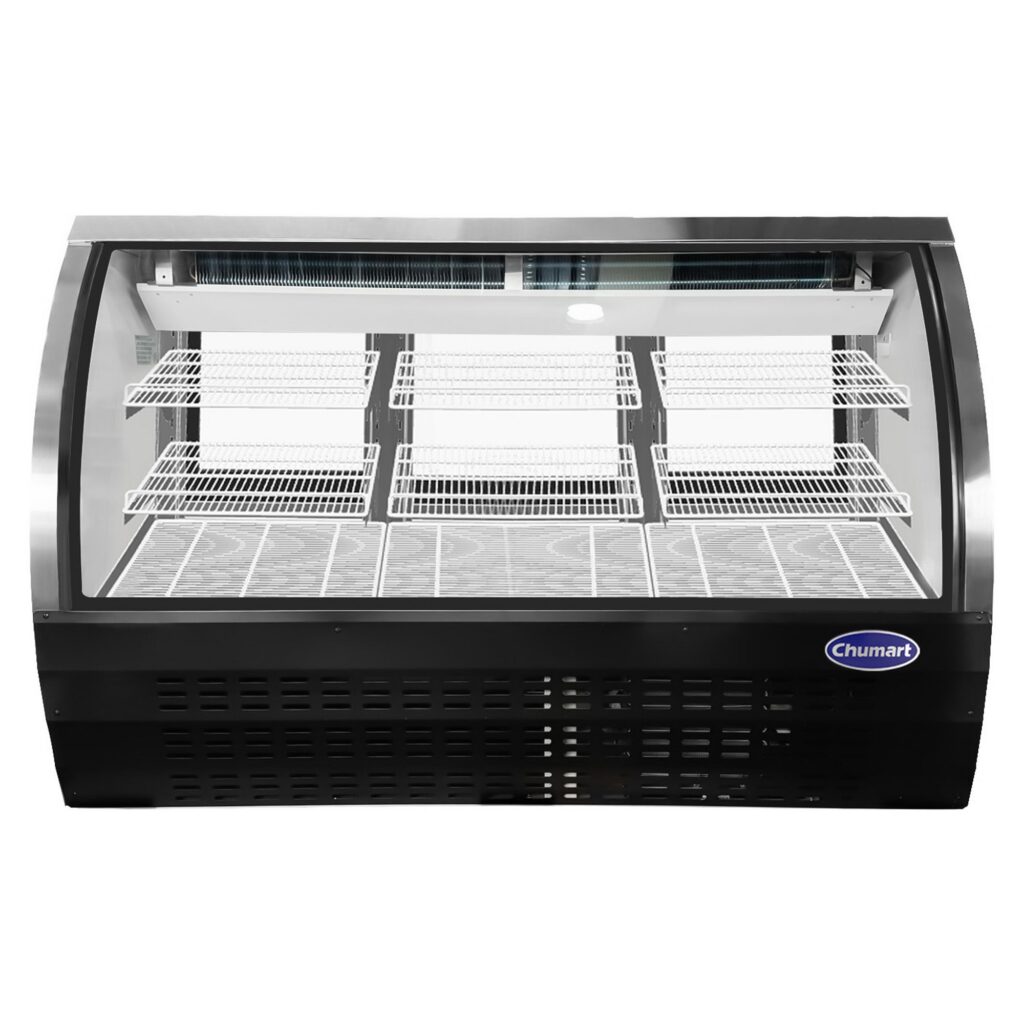 Chumart CMT-82DC 82″ Black Curved Glass Refrigerated Deli Case