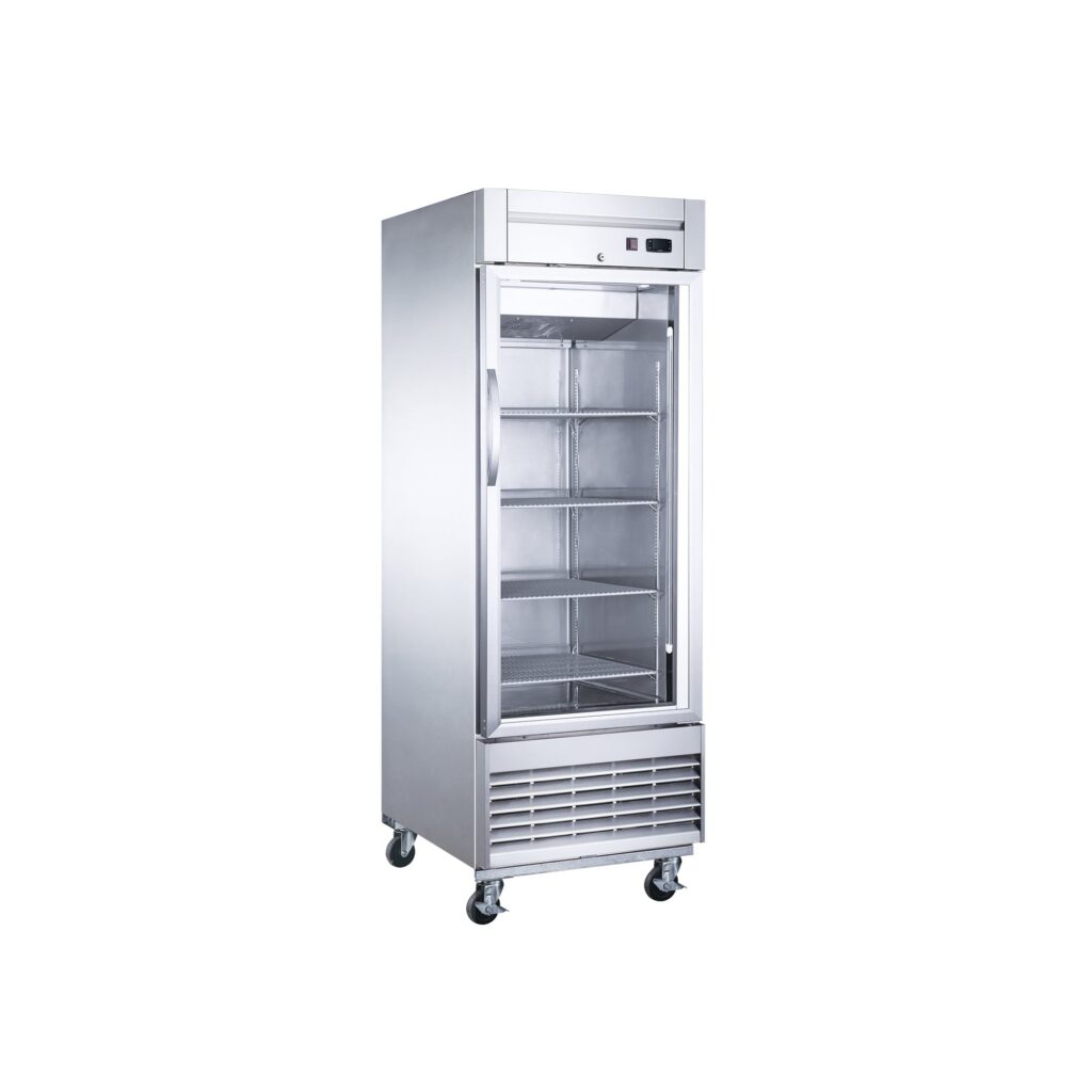 Dukers D28F-GS1 27 1/2″ One Section Glass Full Door Reach-In Freezer, Bottom Mount, Stainless Steel, 18.8 Cu.Ft.