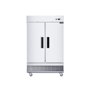 Dukers D47ER 47 1/4″ Two Section Reach-In Refrigerator with Solid Full Doors, Bottom Mount, Stainless Steel, 29.5 Cu.Ft.