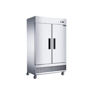 Dukers D47ER 47 1/4″ Two Section Reach-In Refrigerator with Solid Full Doors, Bottom Mount, Stainless Steel, 29.5 Cu.Ft.