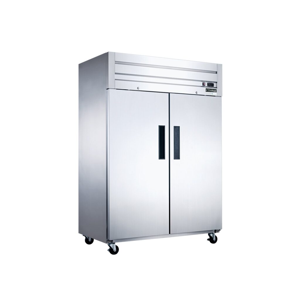 Dukers D55AF 55 1/8″ Two Section Reach-In Freezer with Solid Full Doors, Top Mount, Stainless Steel, 42.3 Cu.Ft.