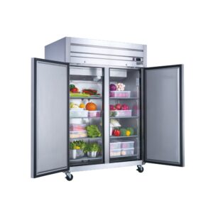 Dukers D55AF 55 1/8″ Two Section Reach-In Freezer with Solid Full Doors, Top Mount, Stainless Steel, 42.3 Cu.Ft.
