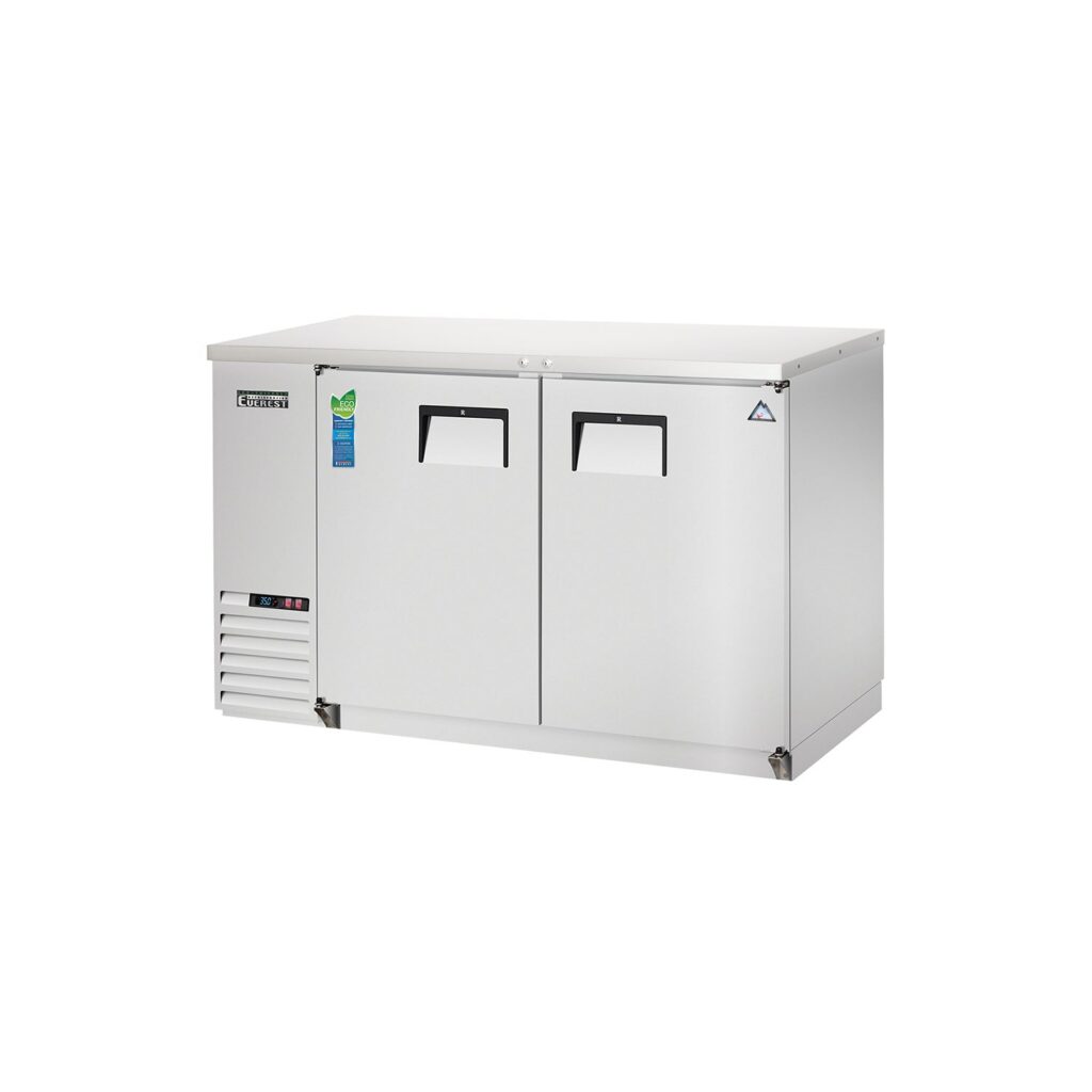 Everest EBB59-SS 57 3/4″ Stainless Steel Back Bar Cooler, 2 Solid Doors, 20 cu. ft.