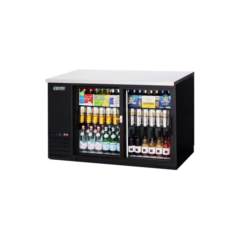 Everest EBB59G-SD 57 3/4″ Back Bar Cooler, 2 Glass Doors, 17 cu. ft.