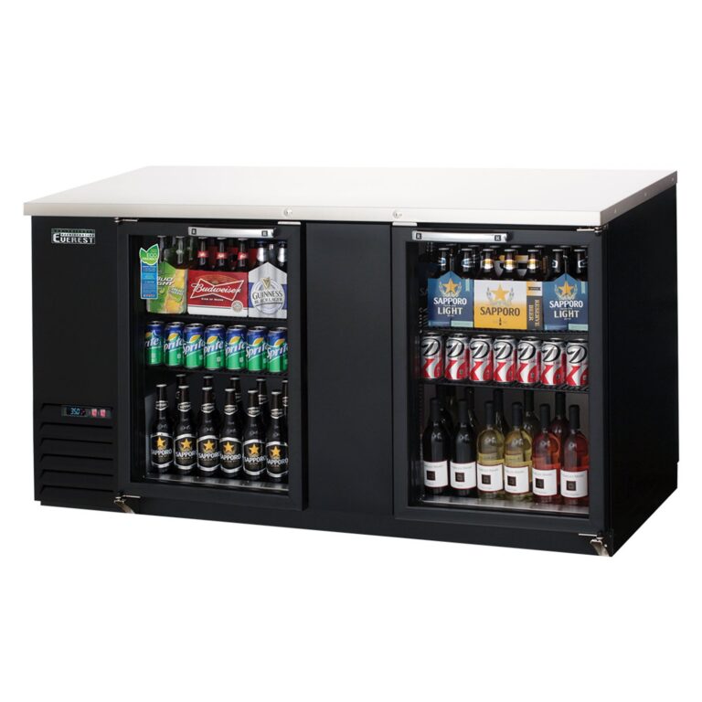 Everest EBB69G 68″ Back Bar Cooler, 2 Glass Doors, 24 cu. ft.
