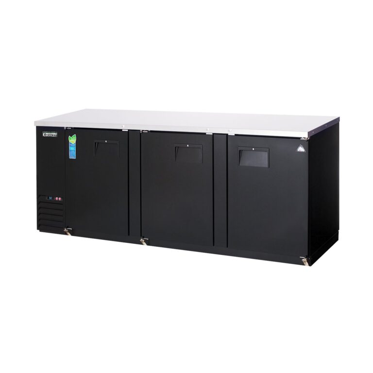 Everest EBB90 89 1/4″ Back Bar Cooler, 3 Solid Doors, 32 cu. ft.