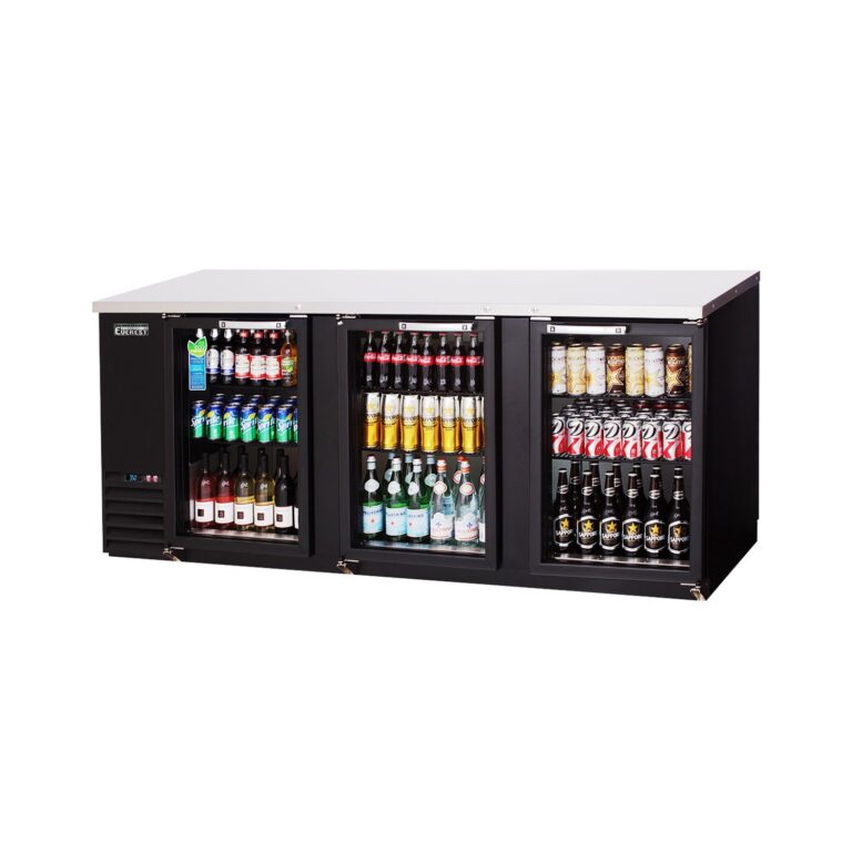 Everest EBB90G-24 89 1/4″ Back Bar Cooler, 3 Glass Doors, 28 cu. ft.