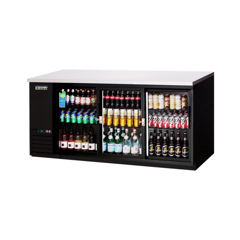 Everest EBB90G-SD 89 1/4″ Back Bar Cooler, 3 Glass Doors, 28 cu. ft.