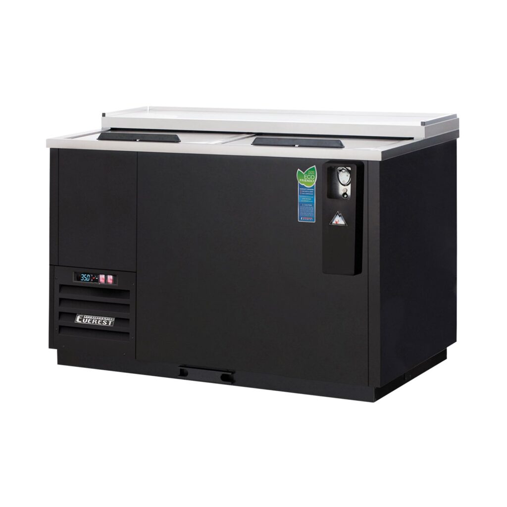 Everest EBC50 49 1/2″ Black Horizontal Bottle Cooler, 2 Doors, 15 cu. ft.