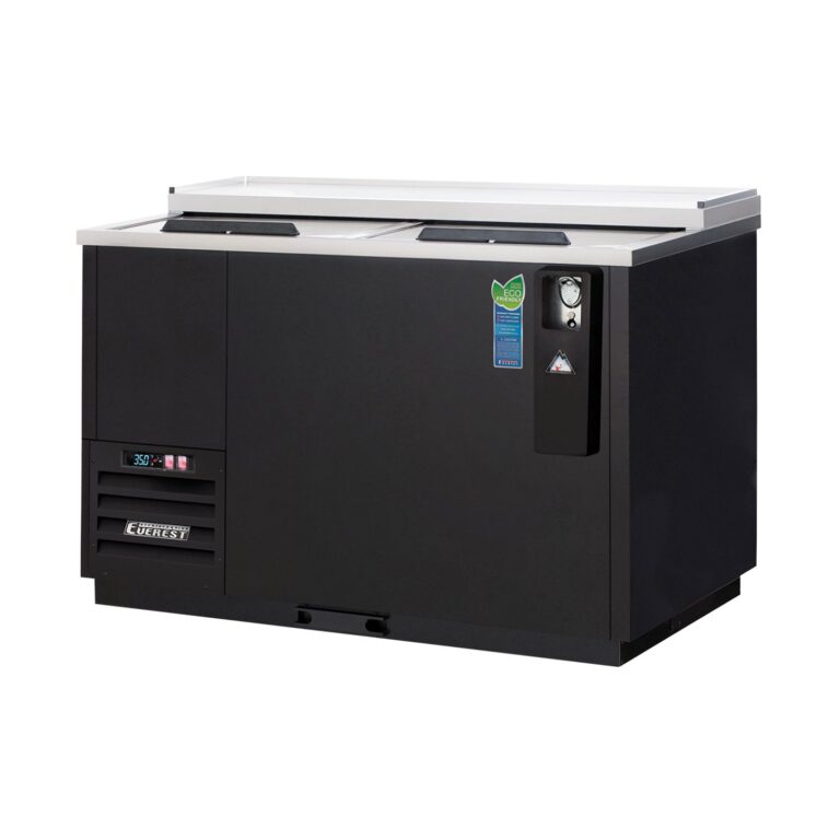 Everest EBC50 49 1/2″ Black Horizontal Bottle Cooler, 2 Doors, 15 cu. ft.