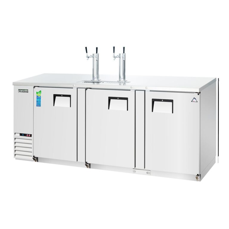 Everest EBD4-SS 89 1/4″ Stainless Steel Direct Draw Keg Refrigerator, 3 Solid Doors, 32 cu. ft.