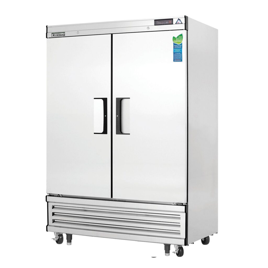 Everest EBF2 54 1/8″ Stainless Steel 50 cu. ft Reach-In Freezer, 2 Solid Full Doors, Bottom Mount
