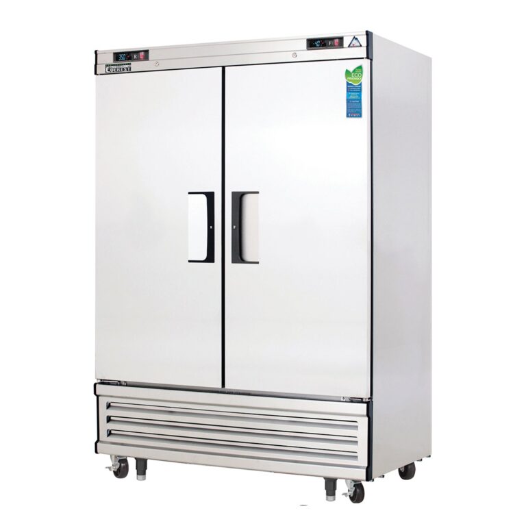Everest EBRF2 54 1/8" 不锈钢立式冷藏柜/冷冻柜组合，2个实心全门，底部安装