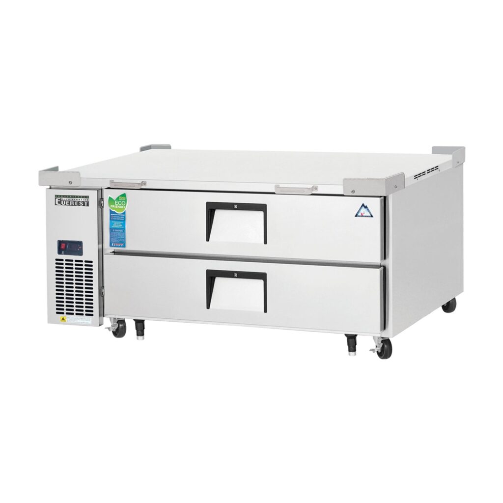 Everest ECB52D2 53 1/2″ Stainless Steel Chef Base Refrigerator, 2 Drawers