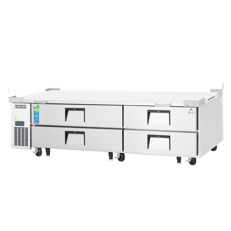 Everest ECB82-84D4 84" Acero Inoxidable refrigerador bajo mostrador para chef, 4 cajones
