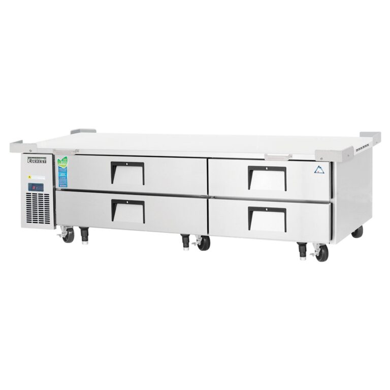 Everest ECB82-86D4 86 1/4" Acero Inoxidable refrigerador bajo mostrador para chef, 4 cajones