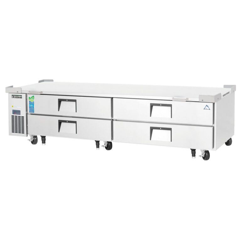 Everest ECB96D4 95 1/2" Acero Inoxidable refrigerador bajo mostrador para chef, 4 cajones