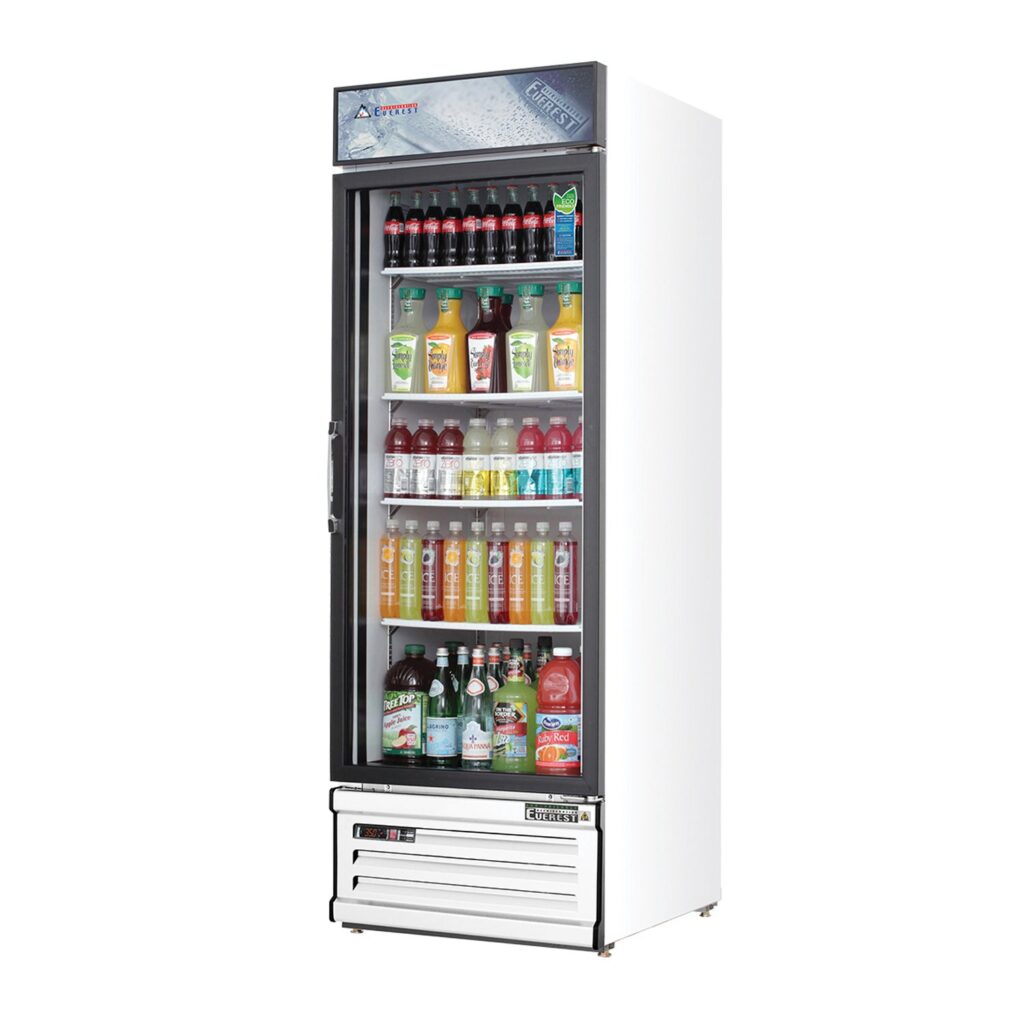 Everest EMGR10 24″ White 10 cu. ft Refrigerator Merchandiser, 1 Glass Door