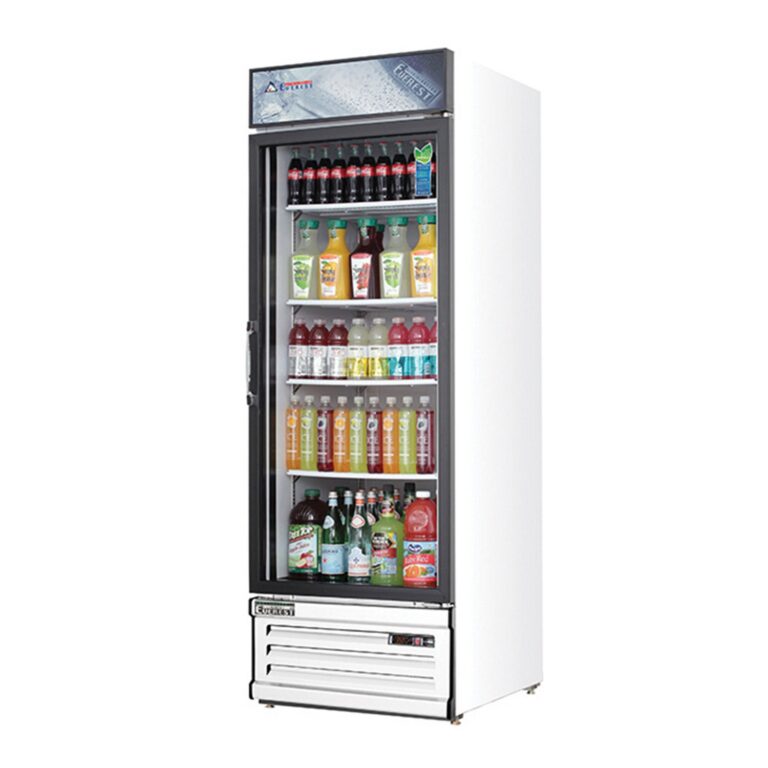 Everest EMGR20 24 3/4" Blanco 20 pies cúbicos Merchandiser Refrigerador, 1 Puerta de Vidrio