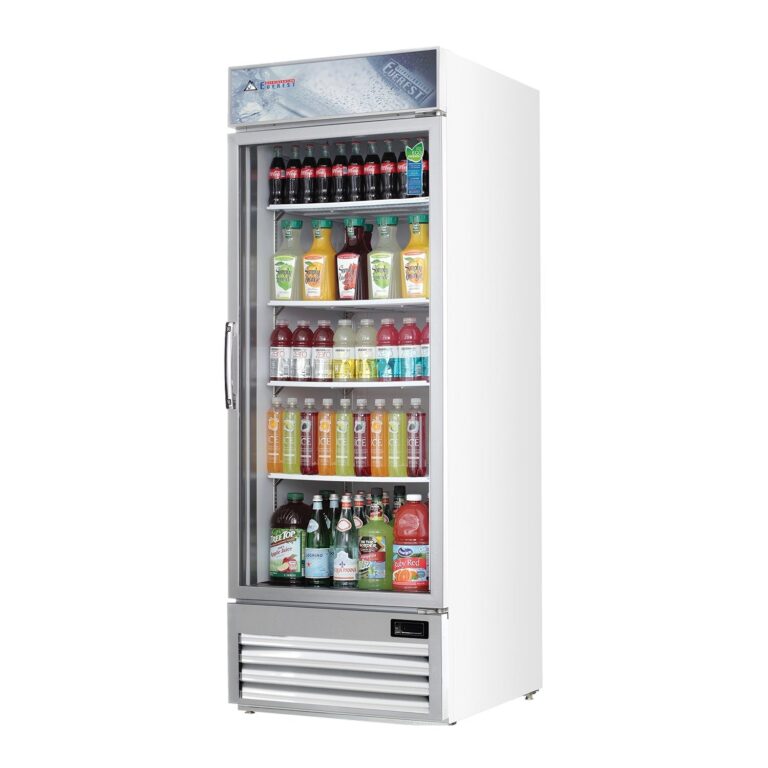 Everest EMGR24U 29 1/8" Blanco 23 pies cúbicos Merchandiser Refrigerador, 1 Puerta de Vidrio