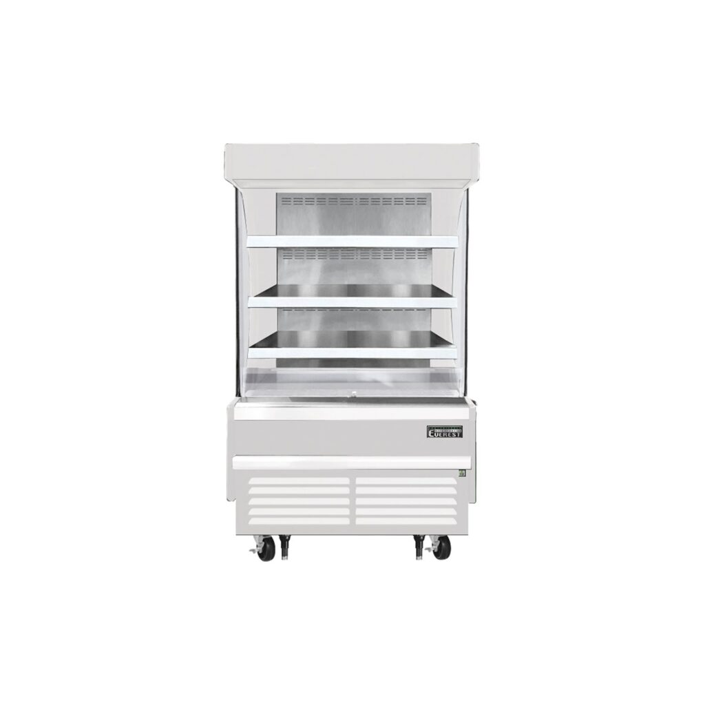 Everest EOMV-36-W-28-S 37 1/4″ White 9.3 cu. ft Open Air Merchandiser