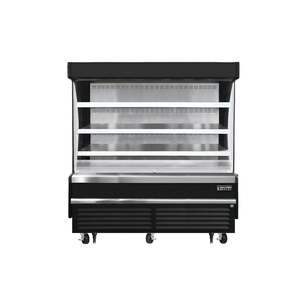 Everest EOMV-72-B-28-S 73 1/4″ Black 19 cu. ft Open Air Merchandiser