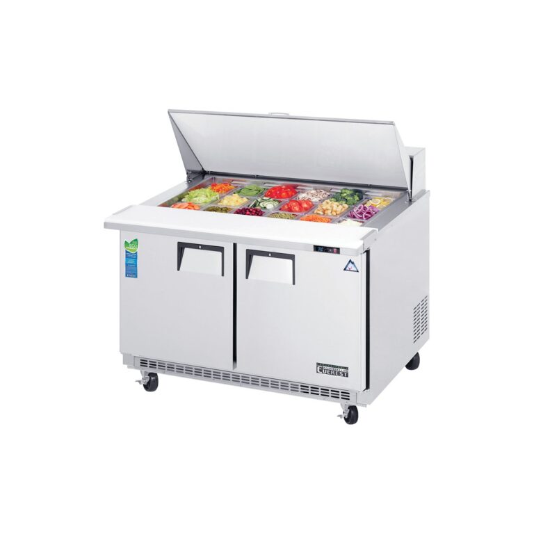Everest EPBR2 47 1/2" Acero Inoxidable Mega Top Mesa de Preparación de Sándwich y Ensalada, 2 Puertas Sólidas