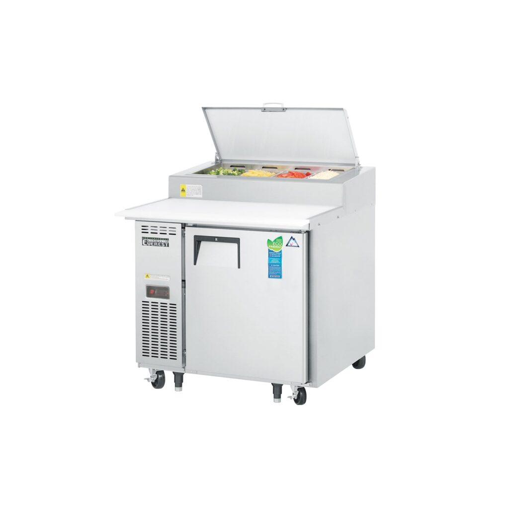 Everest EPPR1 35 5/8″ Stainless Steel Pizza Prep Table Refrigerator, 1 Solid Door