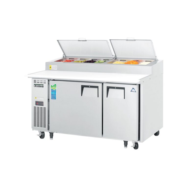 Everest EPPSR2 59 1/8" 不锈钢披萨备餐冷藏柜，2扇实心门