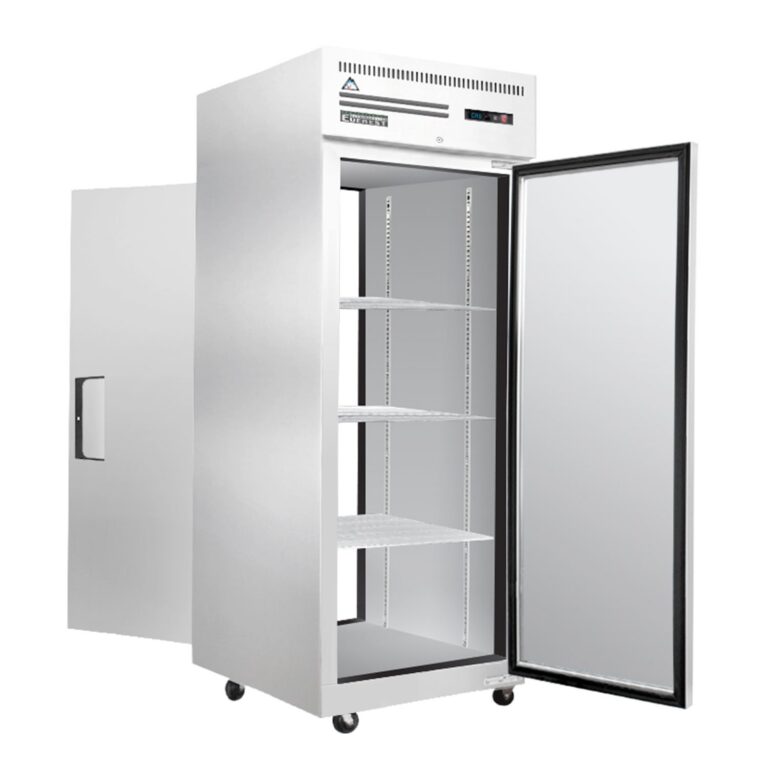 Everest ESPT-1S-1S 29 1/4" Acero Inoxidable refrigerador vertical, puerta sólida completa, diseño de paso, montaje superior