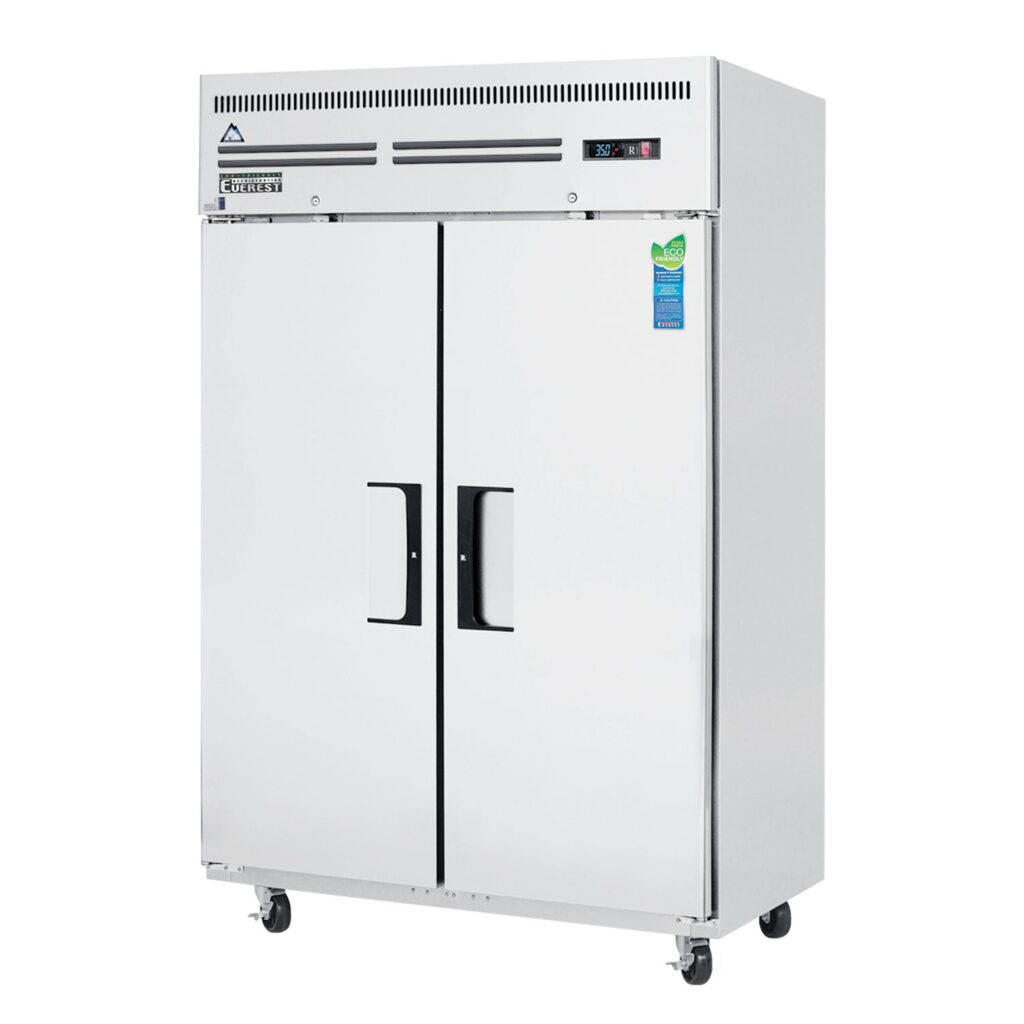 Everest ESR2 74 3/4″ Stainless Steel 48 cu. ft Reach-In Refrigerator, 2 Solid Full Doors, Top Mount