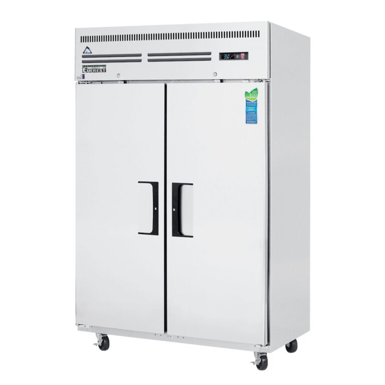 Everest ESR2 74 3/4" 不锈钢 48 立方英尺 立式冷藏柜，2 扇实心全开门，顶部压缩机