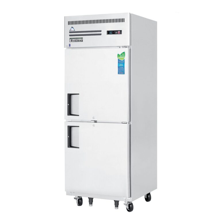 Everest ESRH2 29 1/4" 不锈钢 23 立方英尺 立式冷藏柜，2 扇实心半开门，顶部开门