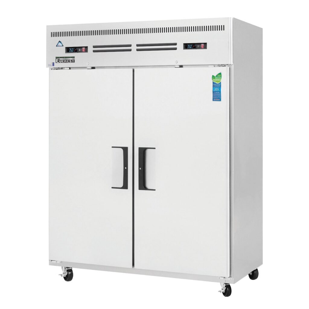 Everest ESWRF2 59″ Stainless Steel Reach-In Refrigerator/Freezer Combo, 2 Solid Full Doors, Top Mount