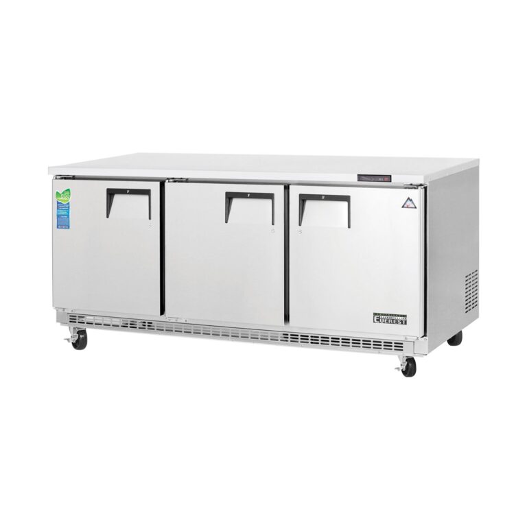 Everest ETBF3 71 1/8" 不锈钢台下冷冻柜，3个实心门，22立方英尺