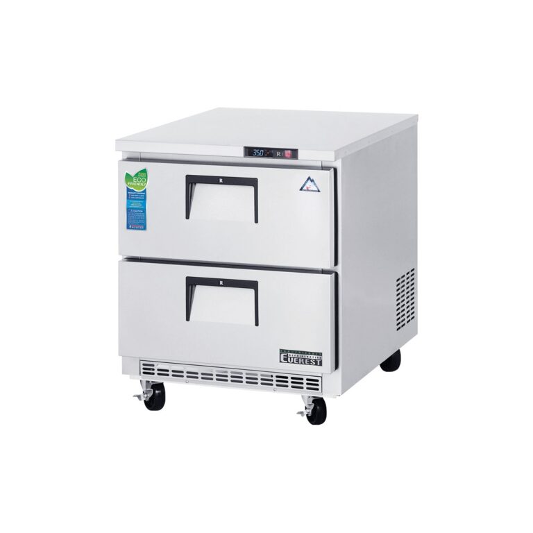 Everest ETBR1-D2 27 3/4" Acero Inoxidable 7.5 pies cúb. Refrigerador bajo mostrador, 2 Cajones