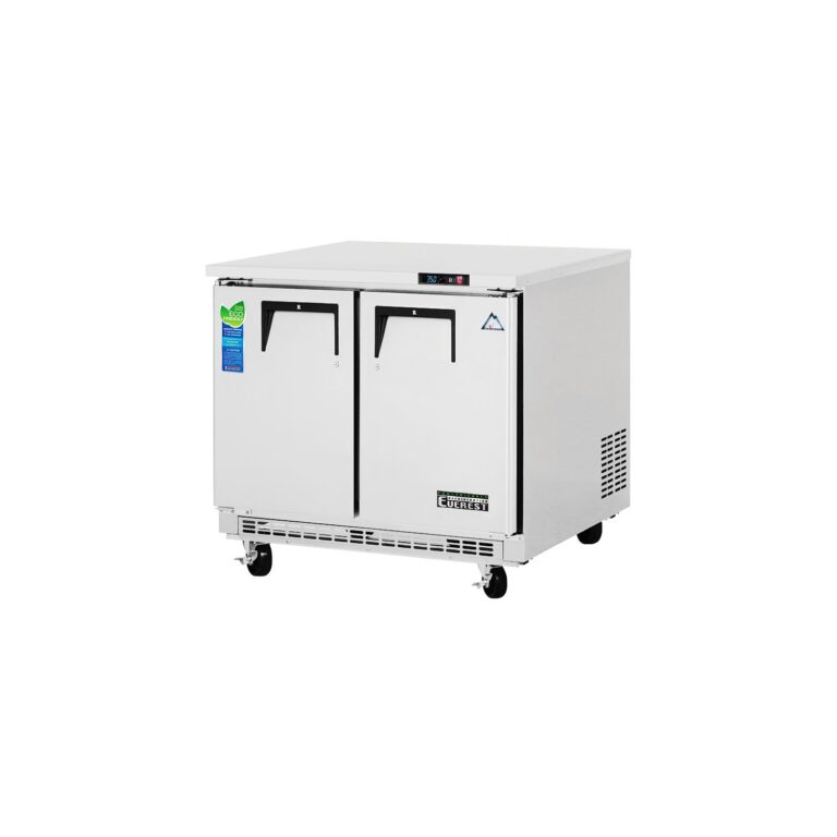 Everest ETBSR2 35 5/8" Acero Inoxidable 10 pies cúb. Refrigerador bajo mostrador, 2 Puertas Sólidas
