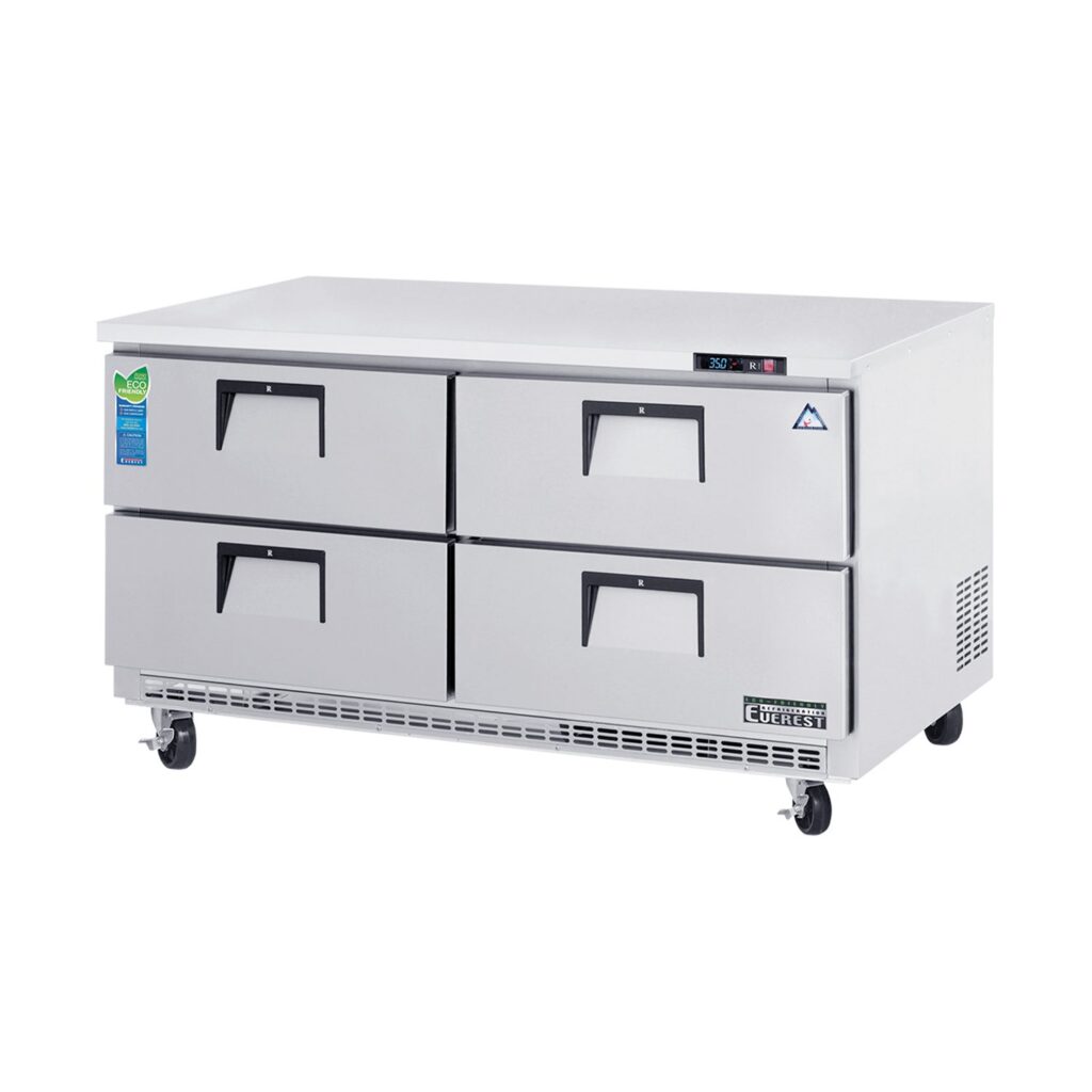 Everest ETBWR2-D4 59 1/4″ Stainless Steel 18 cu. ft Undercounter Refrigerator, 4 Drawers