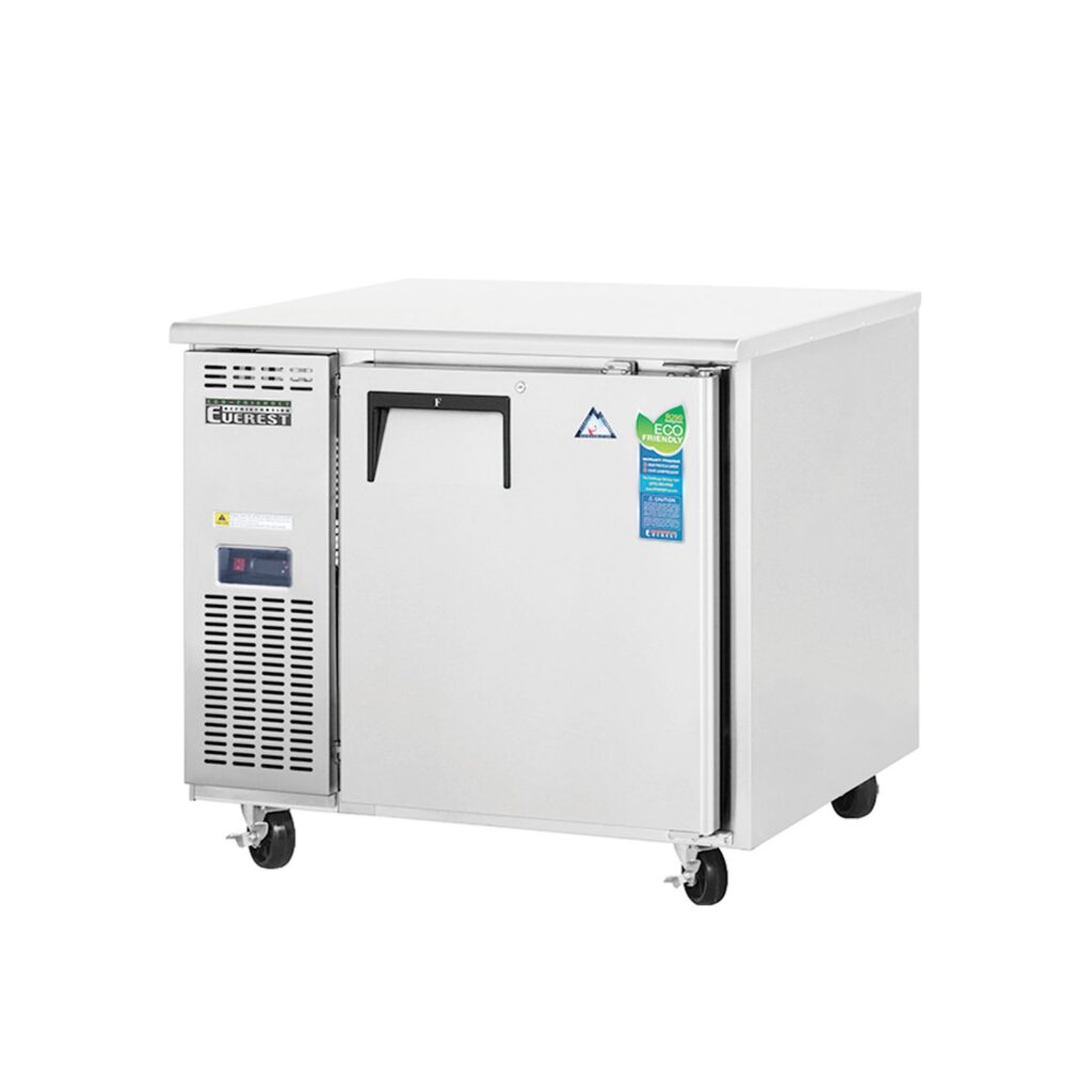 Everest ETF1-24 35 3/8″ Stainless Steel 6 cu. ft Undercounter Freezer, 1 Solid Door