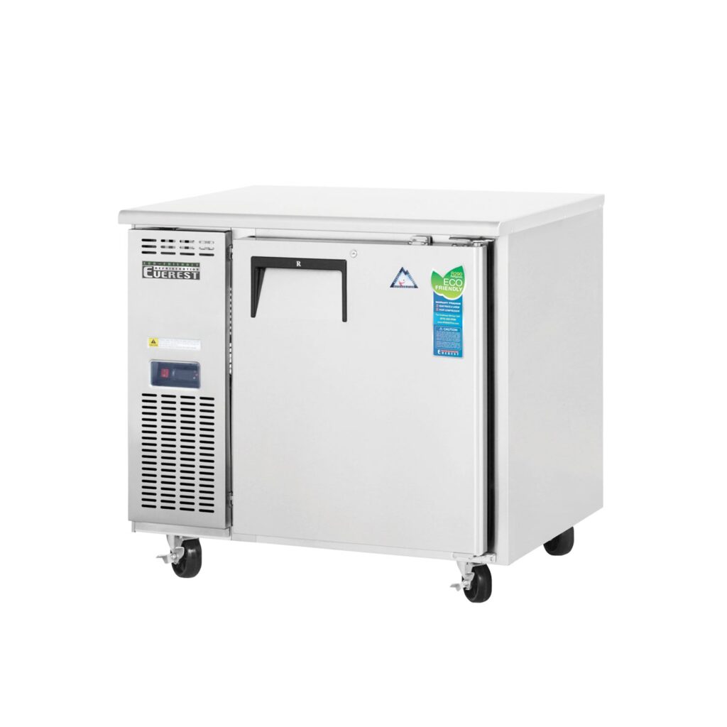 Everest ETR1-24 35 3/8″ Stainless Steel 6 cu. ft Undercounter Refrigerator, 1 Solid Door