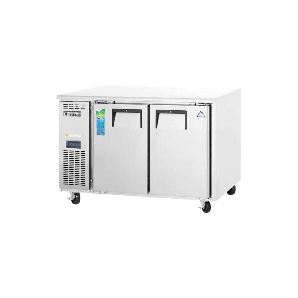 Everest ETR2 47 1/2″ Stainless Steel 13 cu. ft Undercounter Refrigerator, 2 Solid Doors