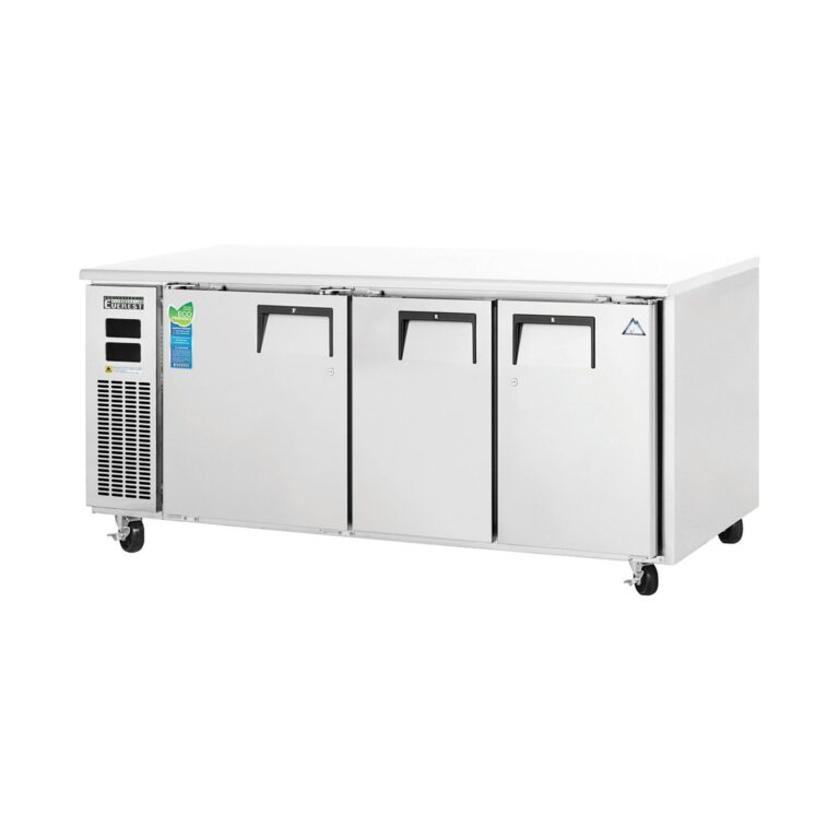Everest ETRF3 71 1/8" 不锈钢台下冷藏冷冻组合柜，3个实心门