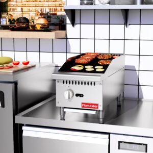 Flamaster FLM-CB12-M 12″ Countertop Gas Charbroiler, NG/LPG, 35,000 BTU, 1 Burner