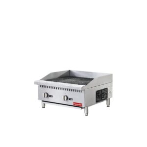 Flamaster FLM-CB24-M 24″ Countertop Gas Charbroiler, NG/LPG, 70,000 BTU, 2 Burners