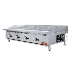 Flamaster FLM-CB48-M 48″ Countertop Gas Charbroiler, NG/LPG, 140,000 BTU, 4 Burners