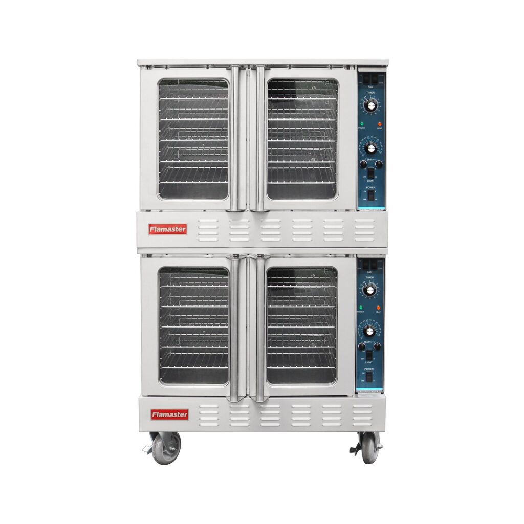 Flamaster FLM-COE240-2 38″ Commercial Double Deck Electric Convection Oven – 10 Racks, 240V