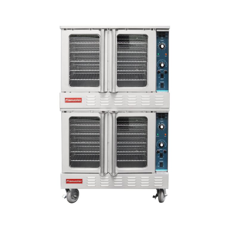 Flamaster FLM-COE240-2 38″ Commercial Double Deck Electric Convection Oven – 10 Racks, 240V